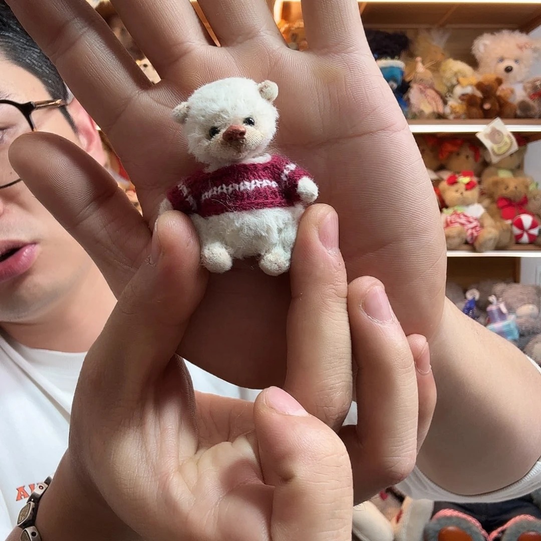 毛绒俄罗斯艺术家小熊红毛衣