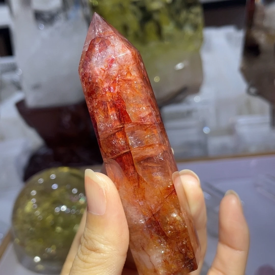 水晶未镶嵌珠宝半成品红浇花