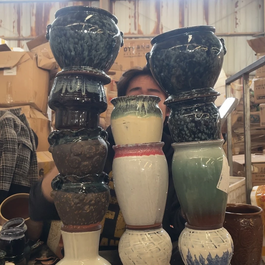 红陶宜兴陶瓷紫砂花盆