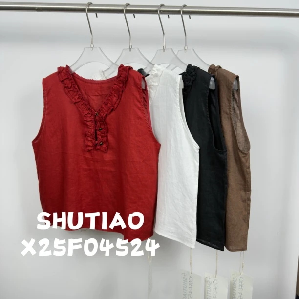 【SHUTIAO】2025夏季：新款小众设计款背心X25F04524