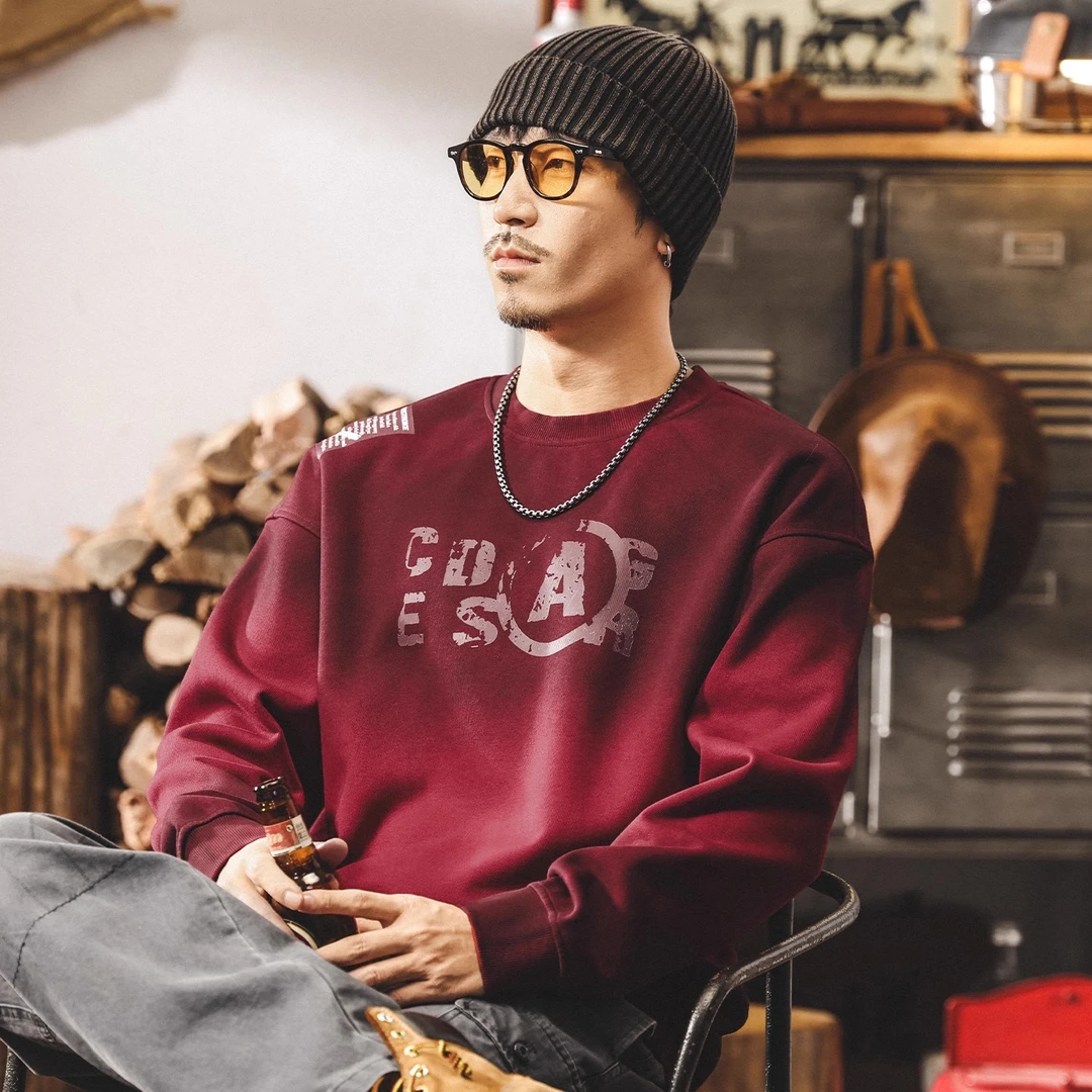 美式复古脏染水洗大码重磅卫衣男秋冬2025新款潮牌宽松休闲上衣男