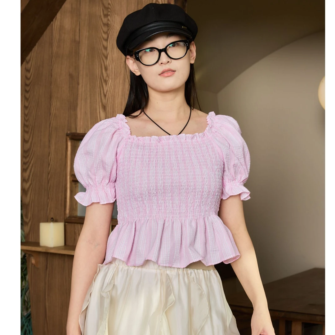 【专场PO价】西町村屋韩系泡泡袖打揽小衫HB8111598