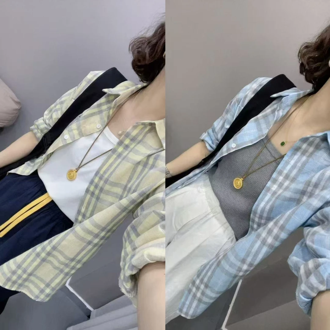 港风格子衬衣（有套装）