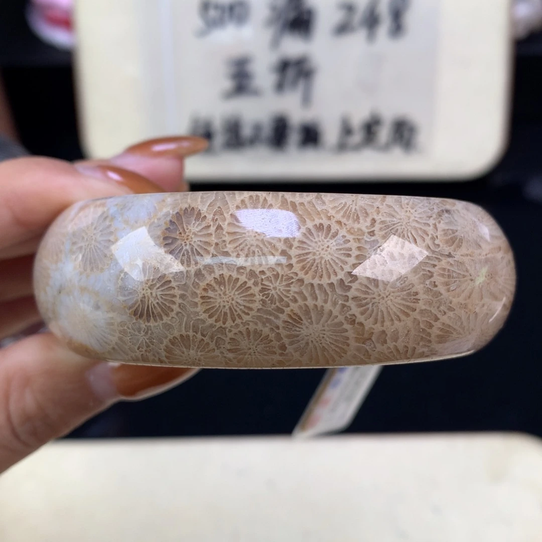 硅化珊瑚（珊瑚玉）未镶嵌颈饰精美手镯五折58.5口（1号）