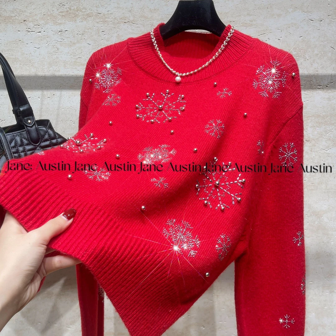 Jane Austin 14（雪颂）2025新款轻奢网红轻奢秋冬高级感长袖针织