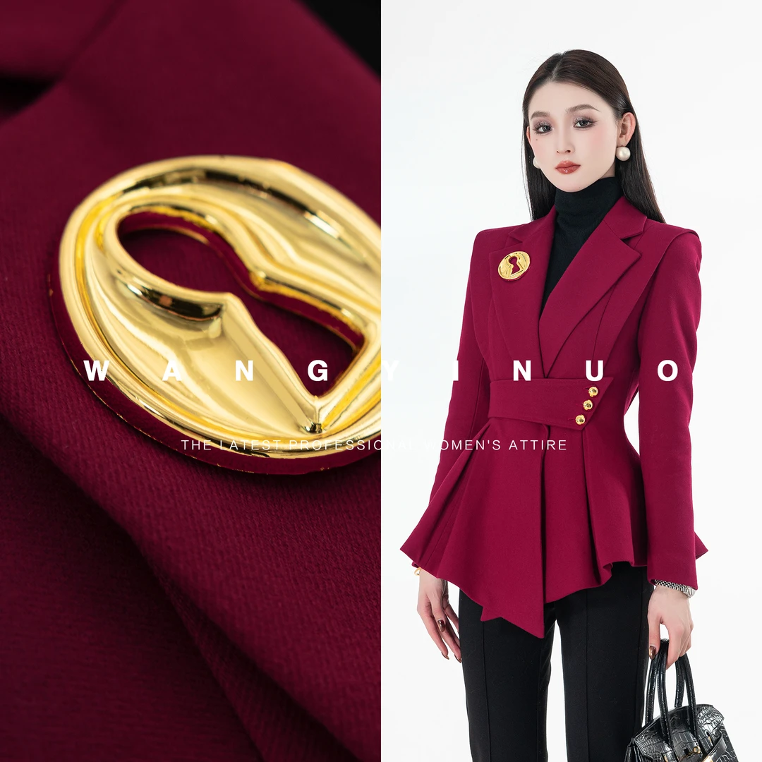 MD定制·依诺【玫瑰礼记】2025冬季加棉保暖气质时尚网红女西装外套