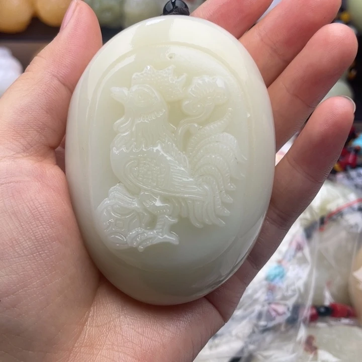 福***缘石材天然古青石手把件