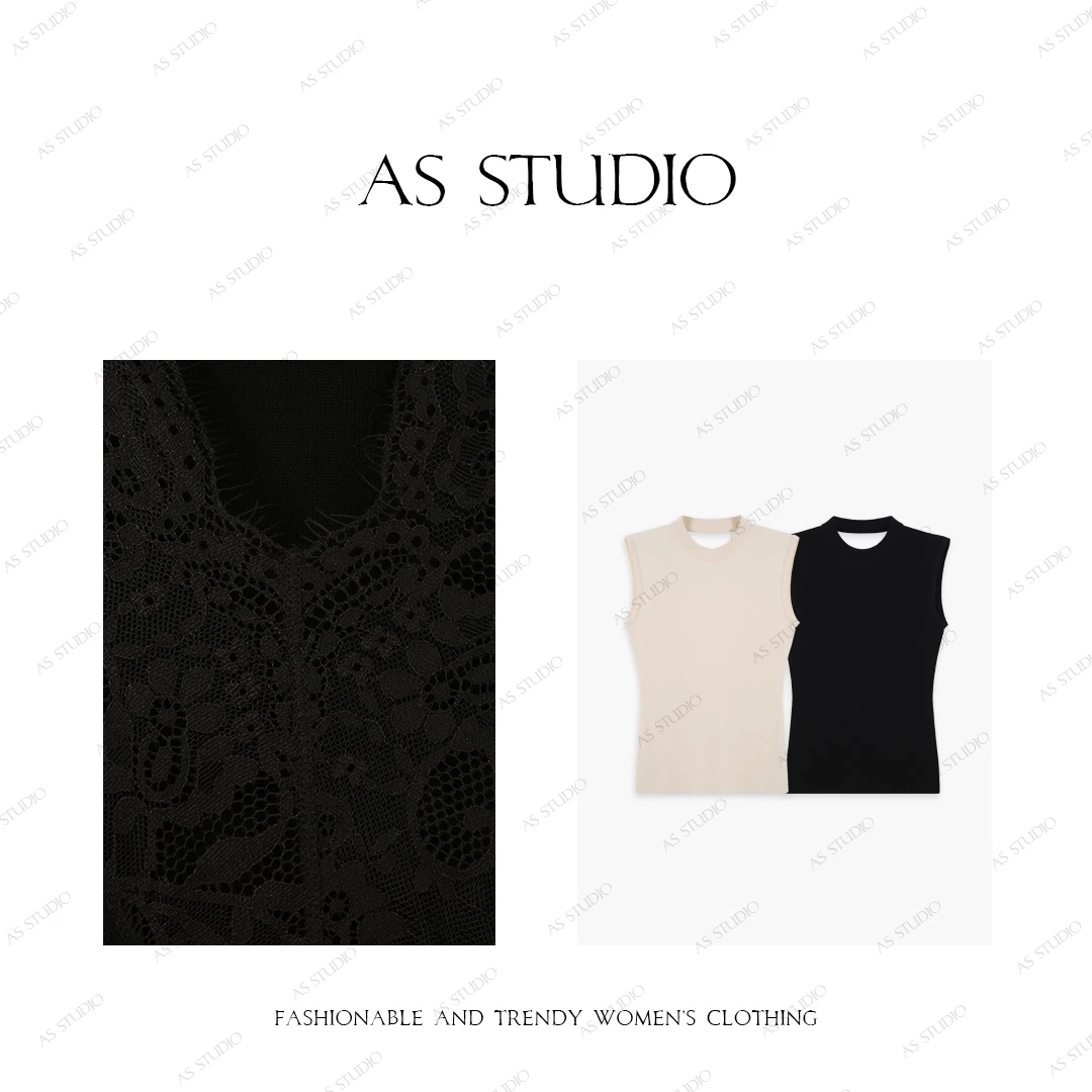 【AS画背】25新极简性感百搭网纱拼接修身背心AS25XXS01014