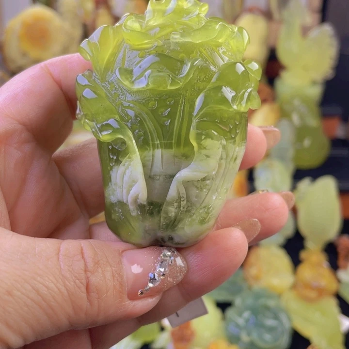 蛇纹石玉手把件未镶嵌