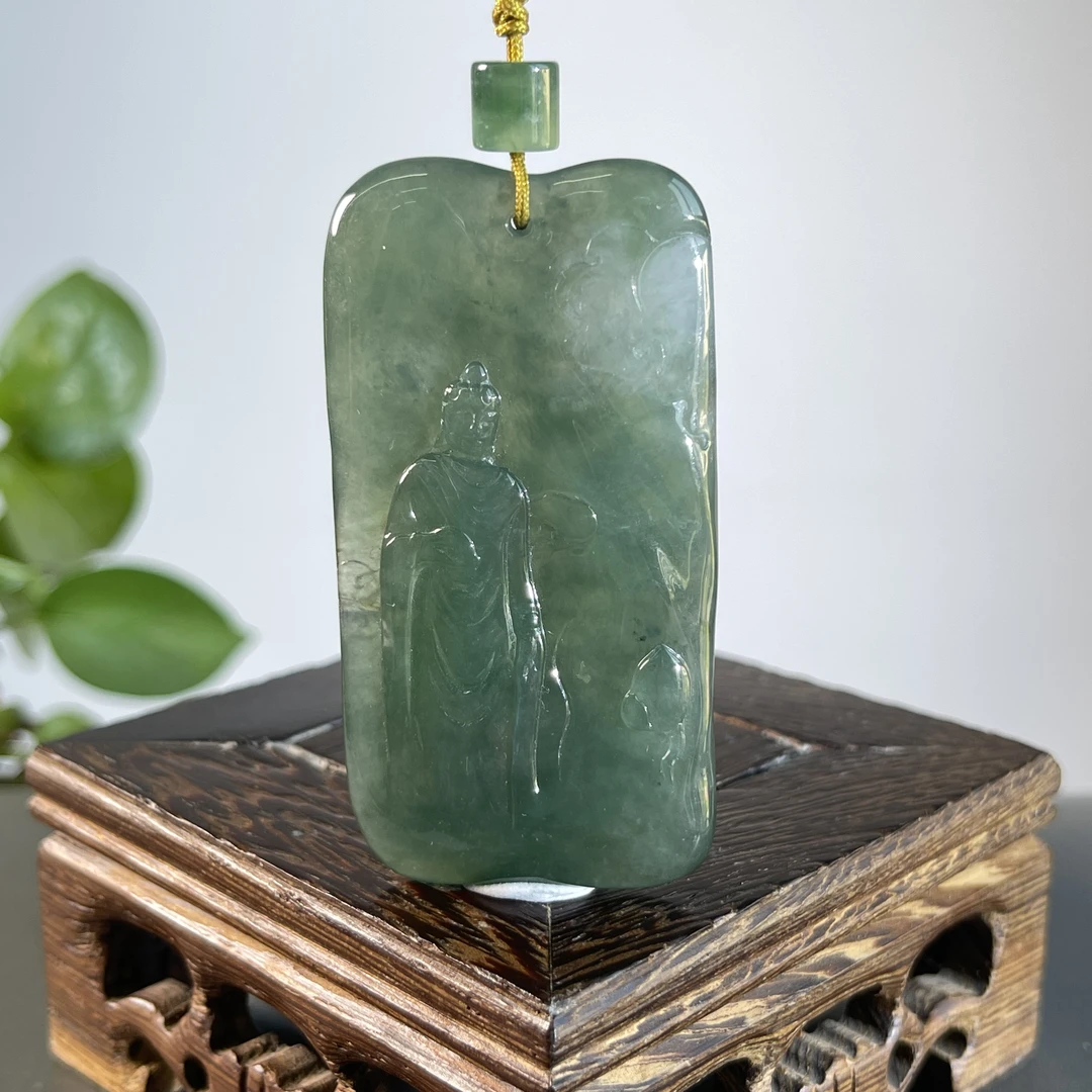 JCW25-136  天然缅甸A货翡翠  阿弥陀佛