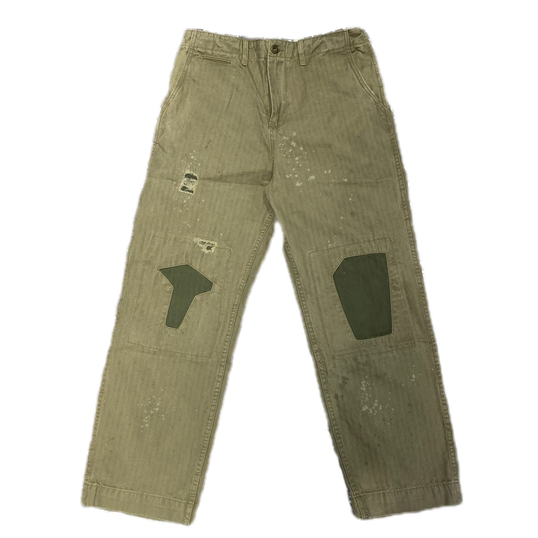 25ss日系日产手工补丁直筒水洗工装裤-25103-不退换