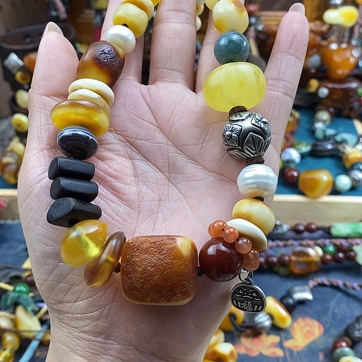 蜜蜡未镶嵌项链项链