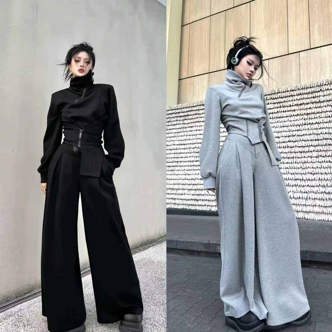 Blackgirl新款【末日边缘】暗黑风忍者风格套装结构秋天套装女装