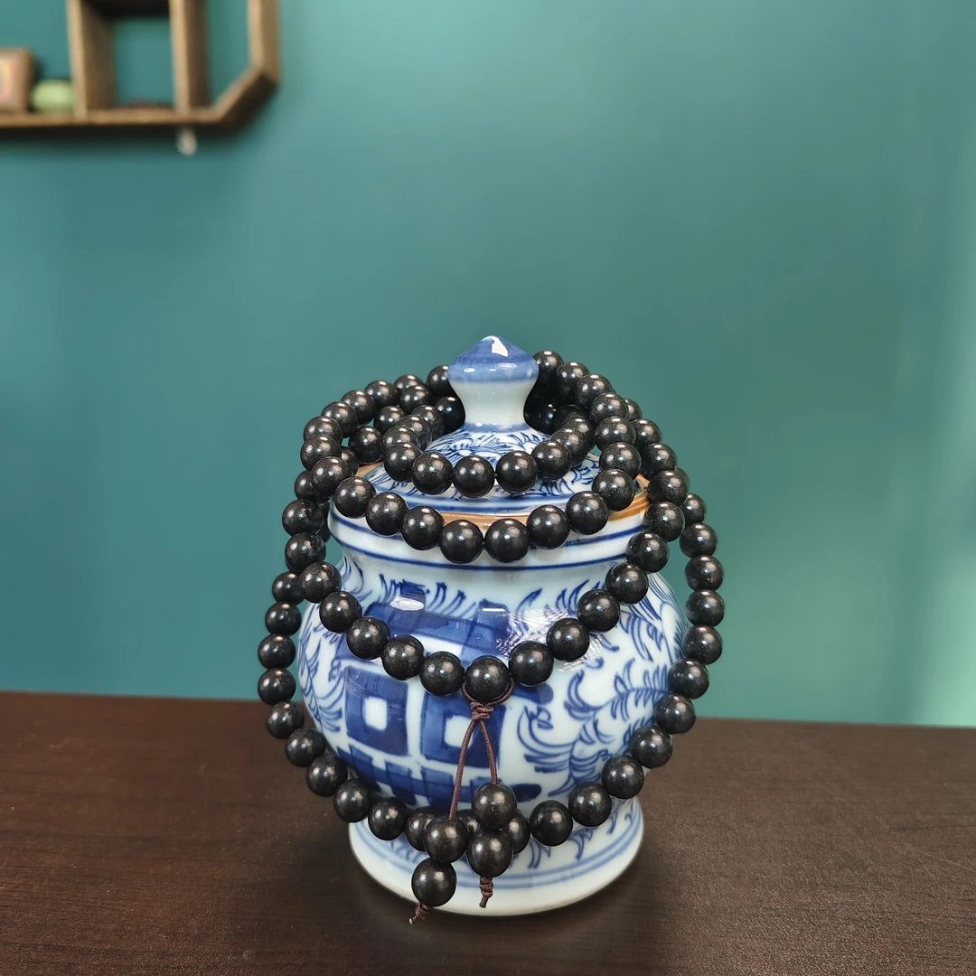 拾遗匠【黑龙涎·暖肾温中】非遗古法天然合香珠素圈单三圈手串