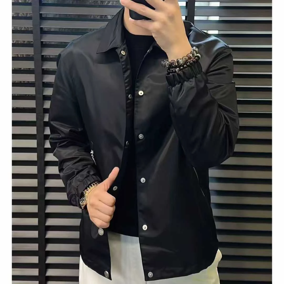 878221   新款男士高奢简约时尚休闲方领夹克外套