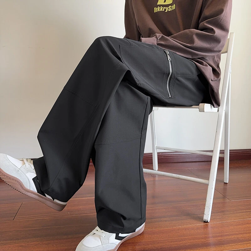 隐匿者2025春季新款百搭立体裁剪工装休闲裤美式潮流男士百搭长裤