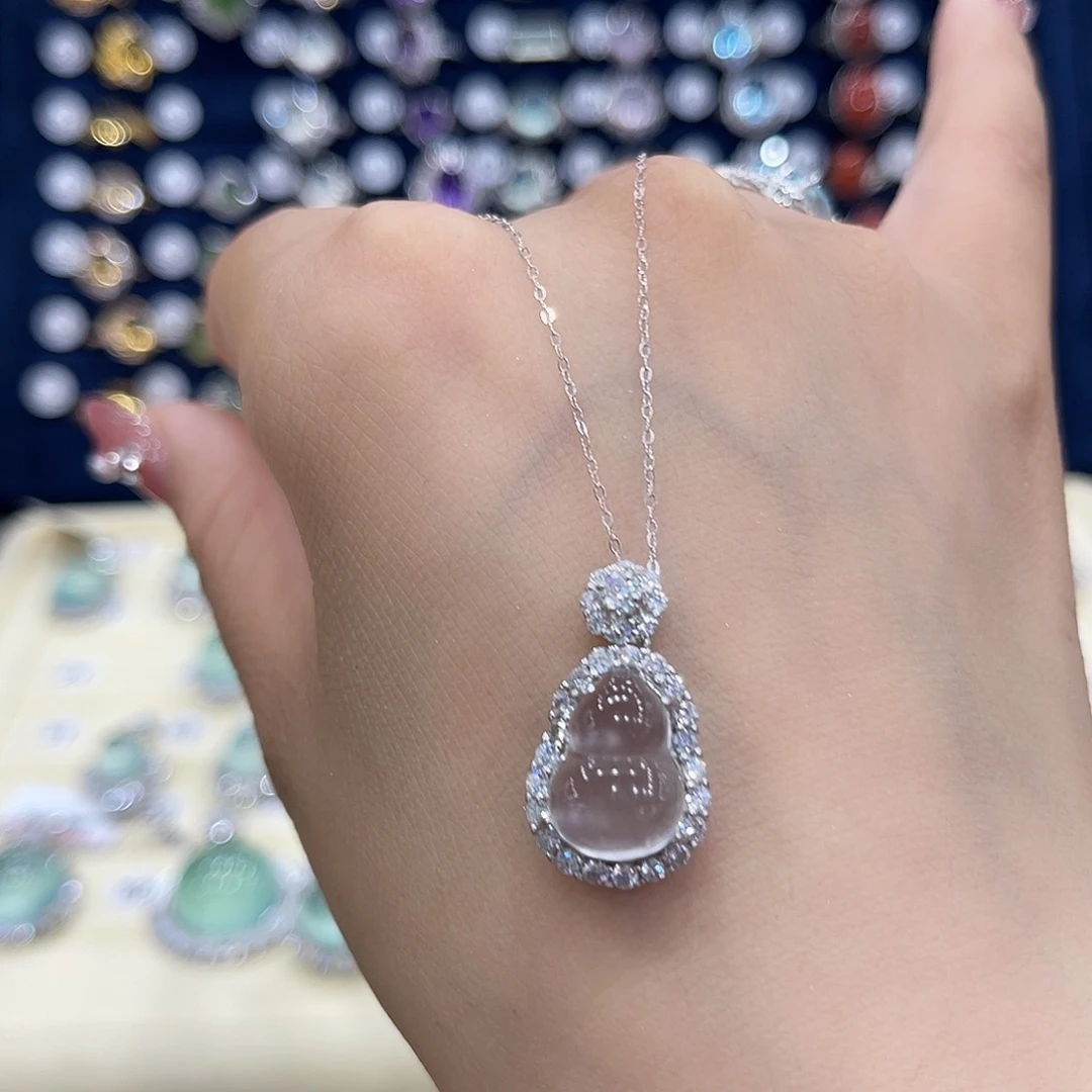 岫玉银S925镶嵌吊坠东****娜吊坠