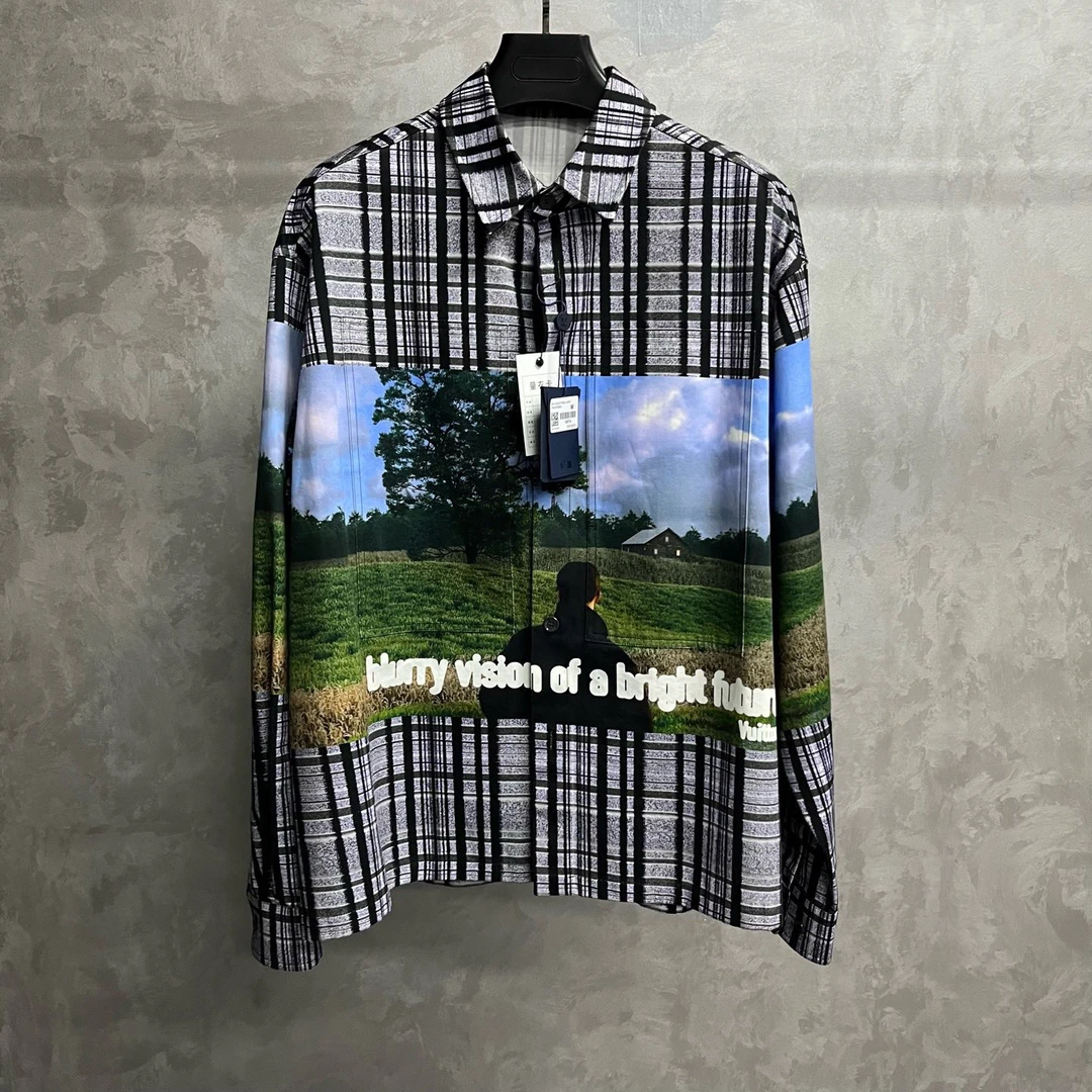 未使用 LouisVuitton/路易威登 多色格纹印花单排扣长袖衬衫/m