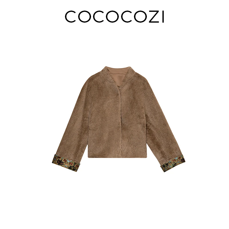 【露露团专属】COCOCOZI新中式宋锦国风外套女短款253CO033D