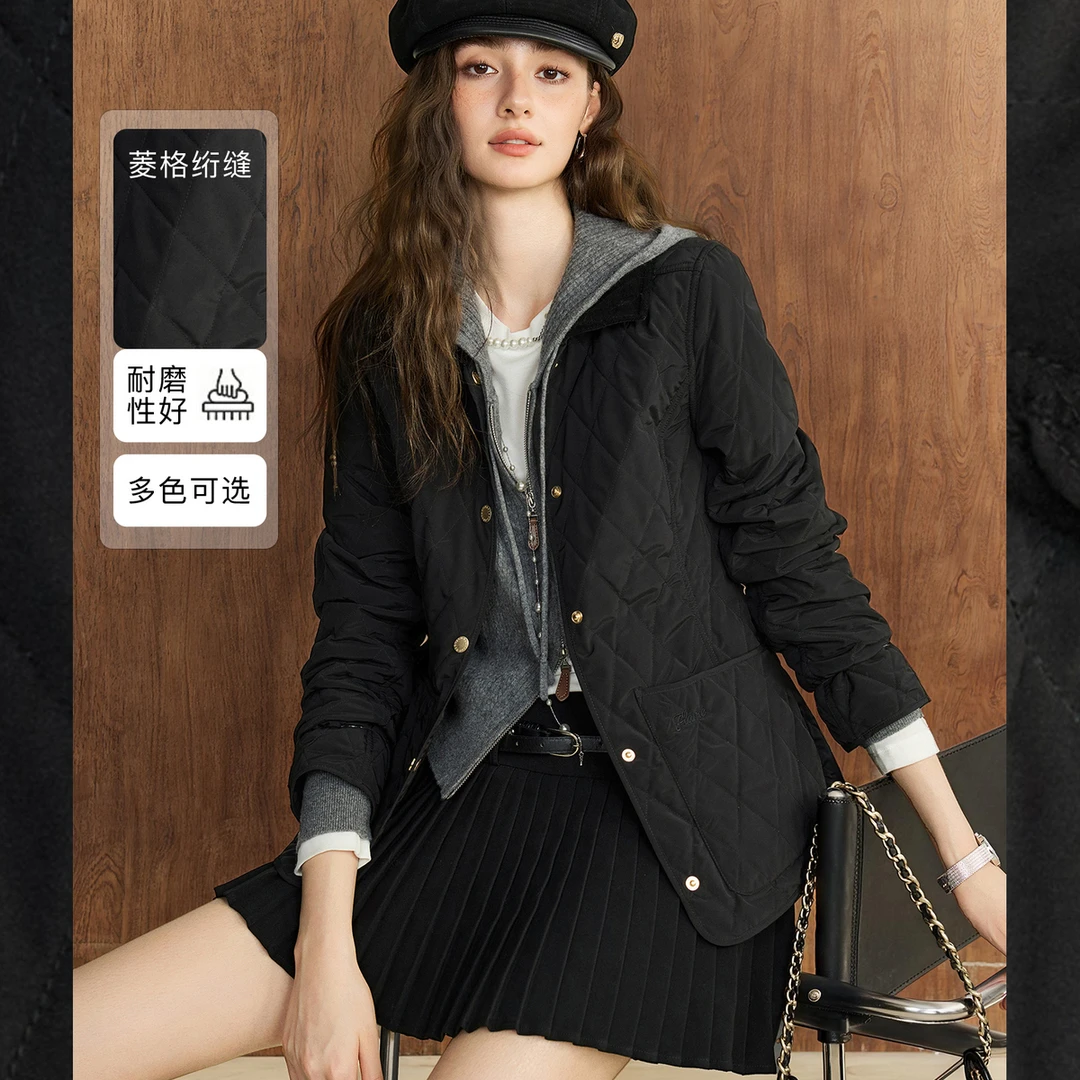NAGUAGU/南瓜谷【拉夫菱格夹克】耏磨亢皱料女装棉服FY4AB0042-A