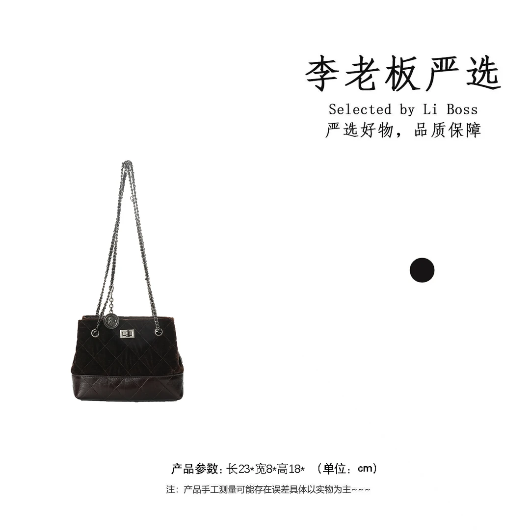 【李老板专属】单肩款轻奢风菱格斜挎包轻奢腋下包8088-金咖