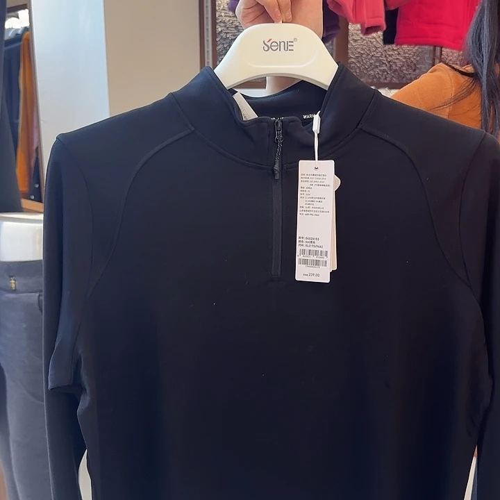 女士羊慕容半拉链黑色xl 175A 145斤之内