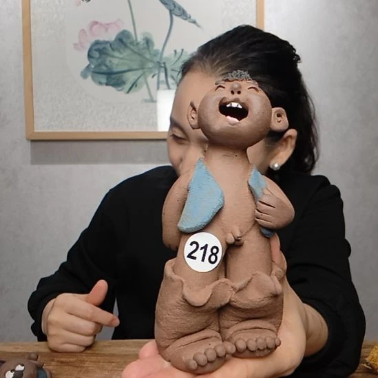 不规则粗砂羲媧娃系列作品站撒尿娃