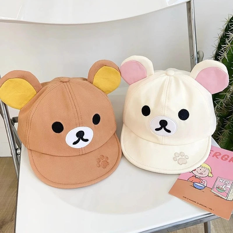 【时尚单品】萌物kuma轻松熊鸭舌帽春夏户外出游可爱卡通翻檐棒球帽