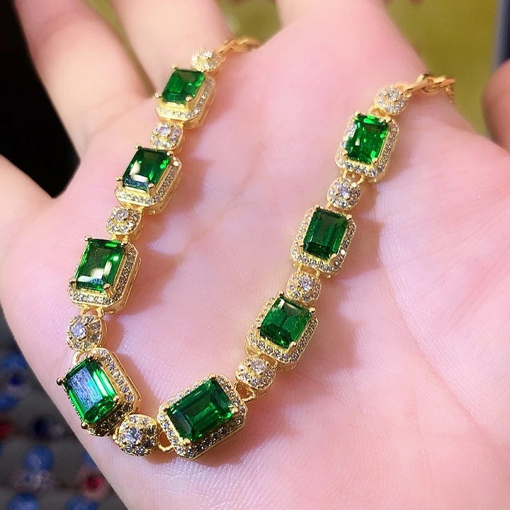 手链透辉石银S925镶嵌