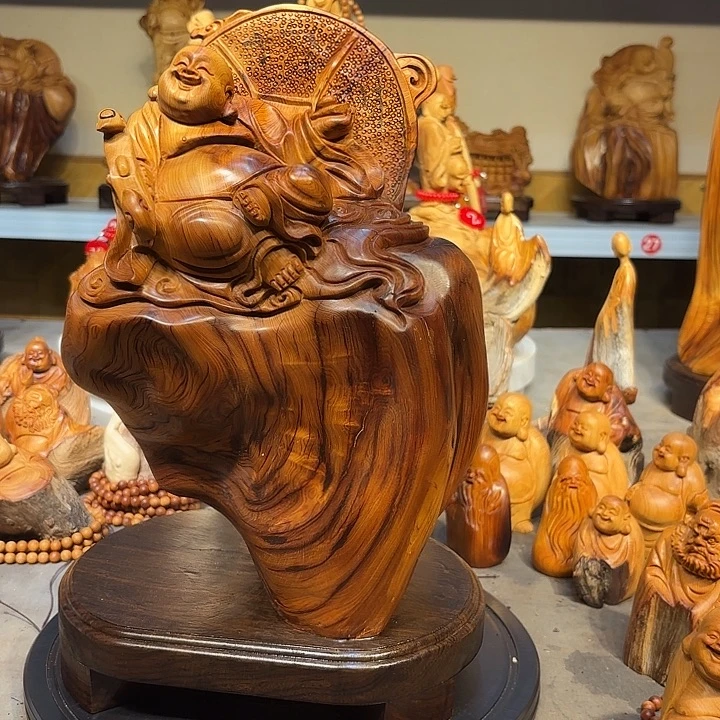 柏木太行崖柏弥勒佛