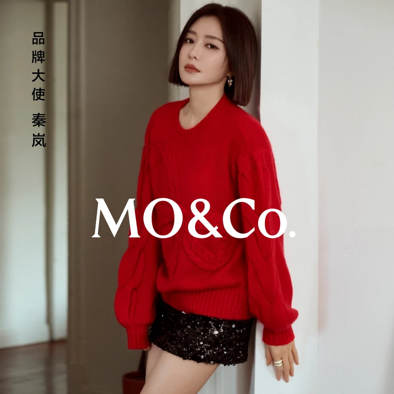 【moco秦岚同款】毛衣冬绵羊毛马海毛蝴蝶结MBD4SWT031