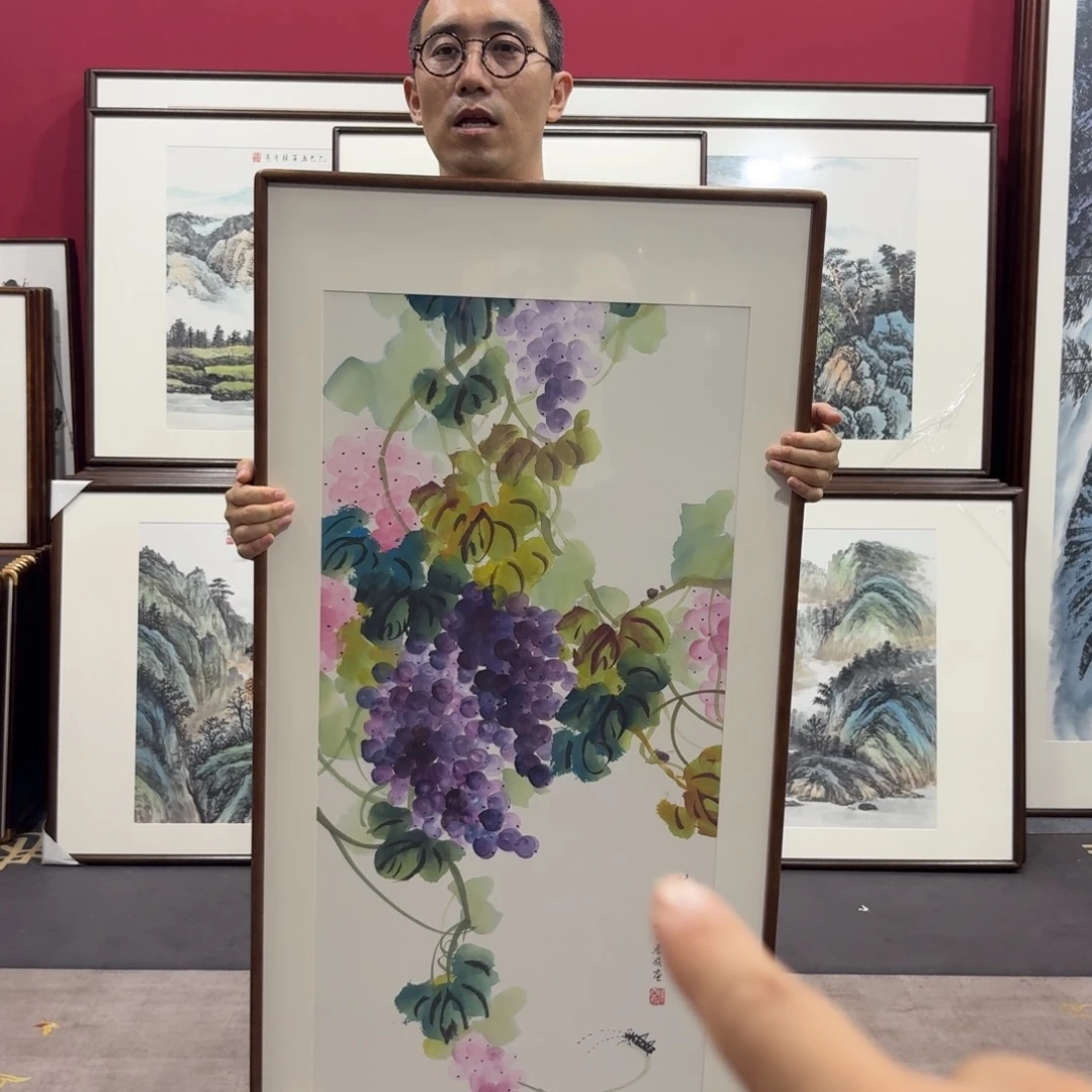 国画手绘作品带框120/60