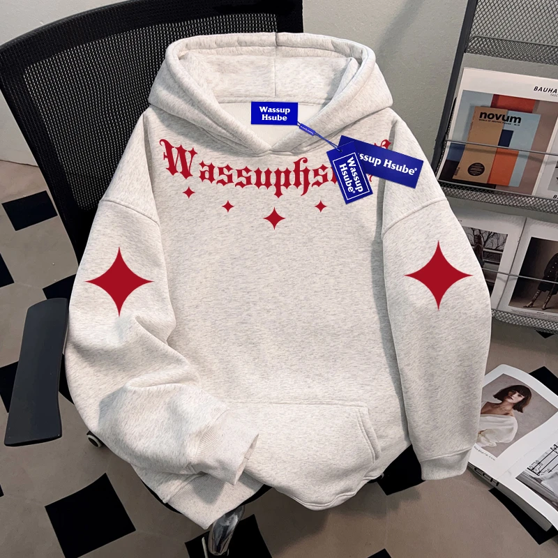 WASSUP HSUBE高街潮酷痞帅重磅卫衣男士重磅美式国潮牌青少年上衣