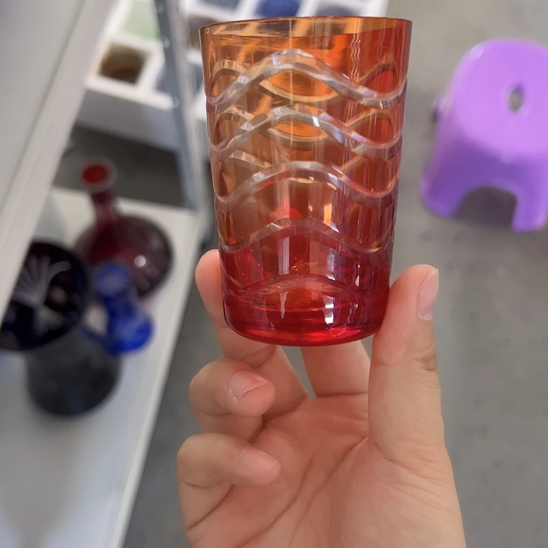 水晶玻璃高脚款微瑕一个