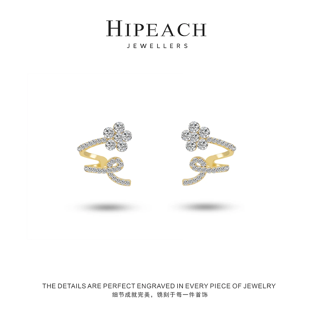 镀K金 摇曳的花耳环HTYB0157