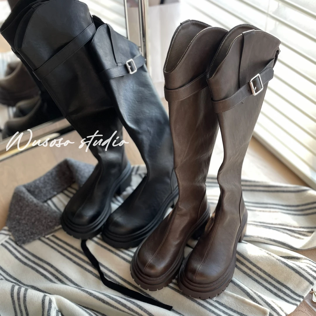 【soso】年末福利｜v口显瘦骑士靴｜微加绒