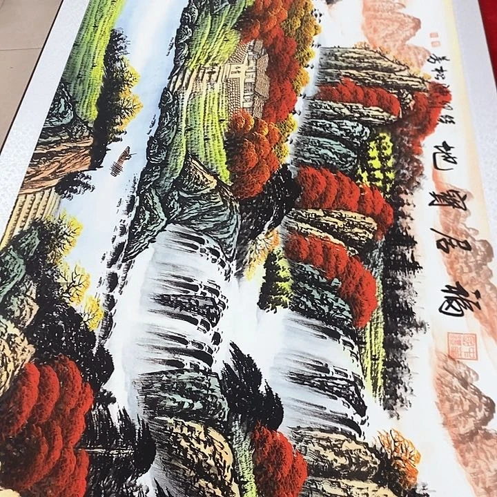 手工装裱国画作品