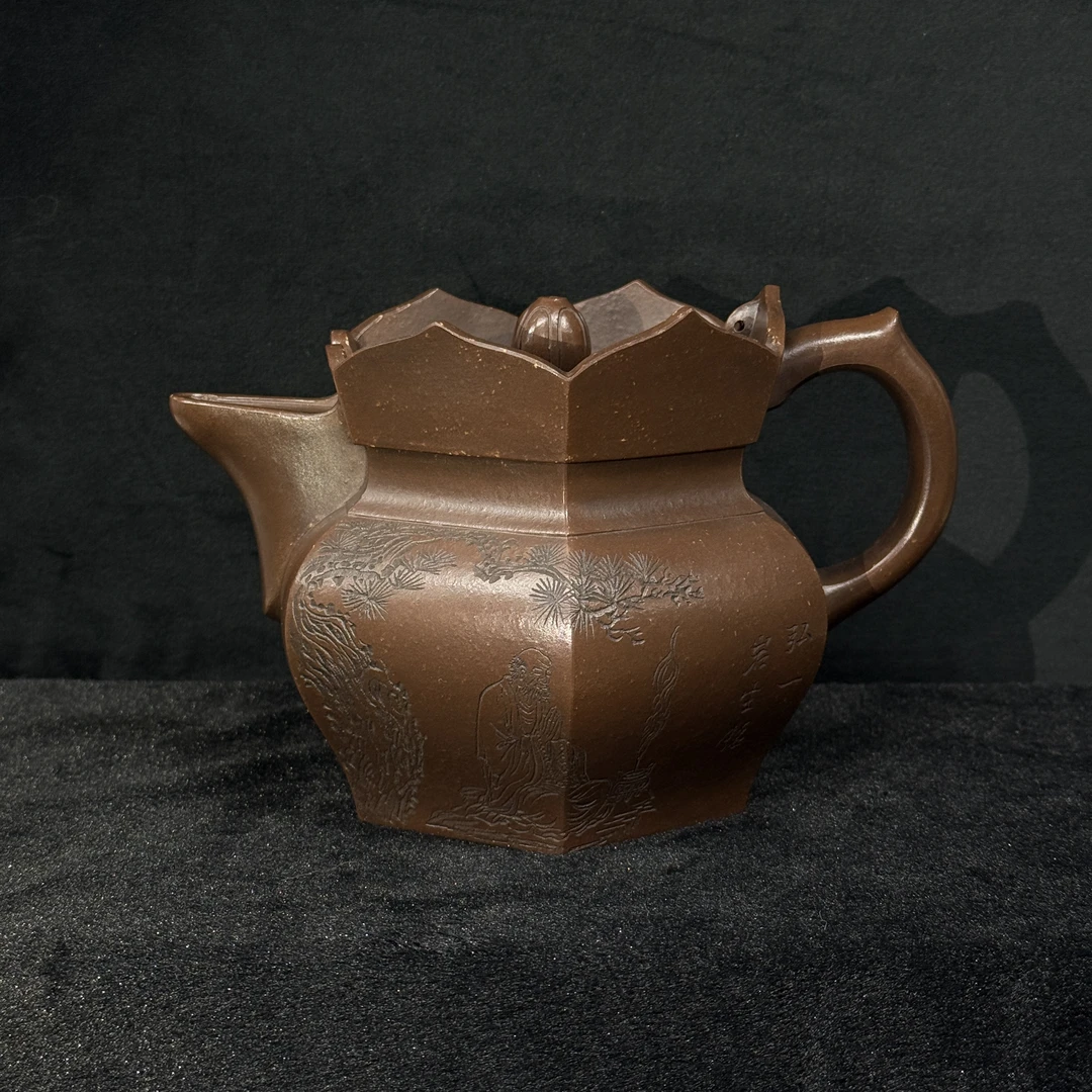 22/TYK109/谈尧坤/紫砂壶僧帽/紫泥