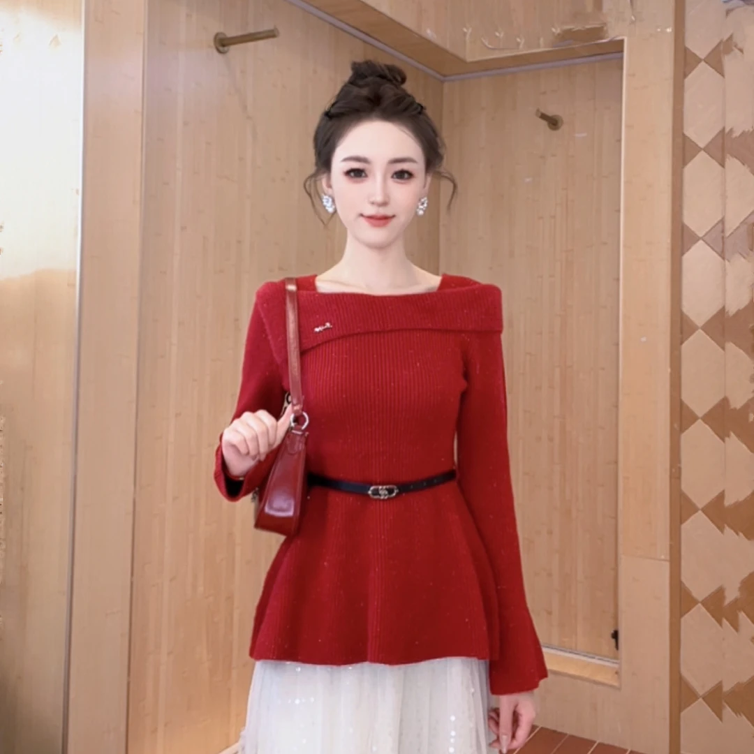 IEF/爱依服2025新款秋季毛织显瘦气质修身设计感裙上衣