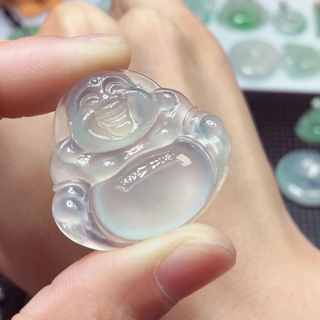 翡翠未镶嵌颈饰佛公30.7mm-32.7mm-5.8mm