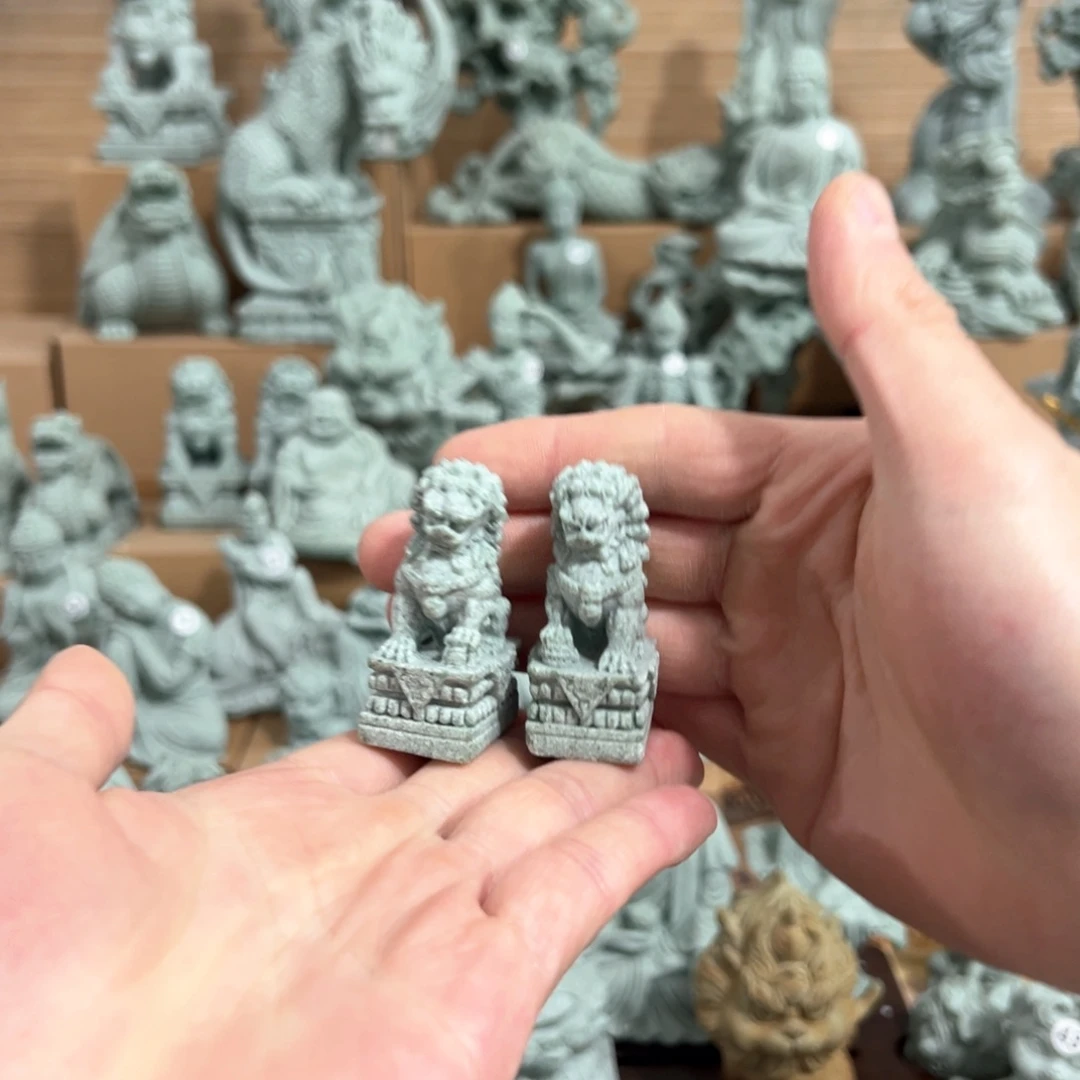 青砂石小京s一对5cm高