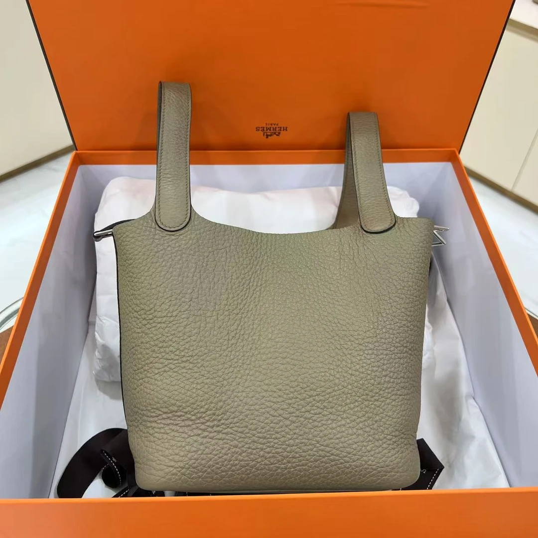 未使用 Hermes/爱马仕 经典菜篮子马尔法米18手提包优雅设计