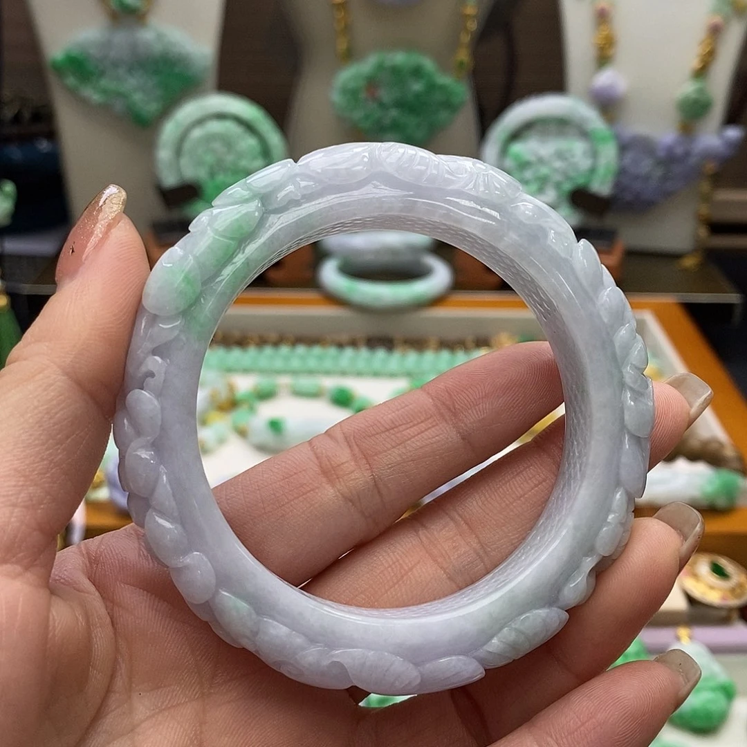 翡翠未镶嵌颈饰天然55-56