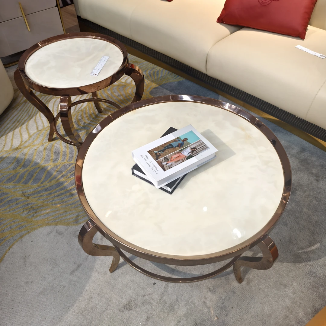 意式轻奢五金组合圆几