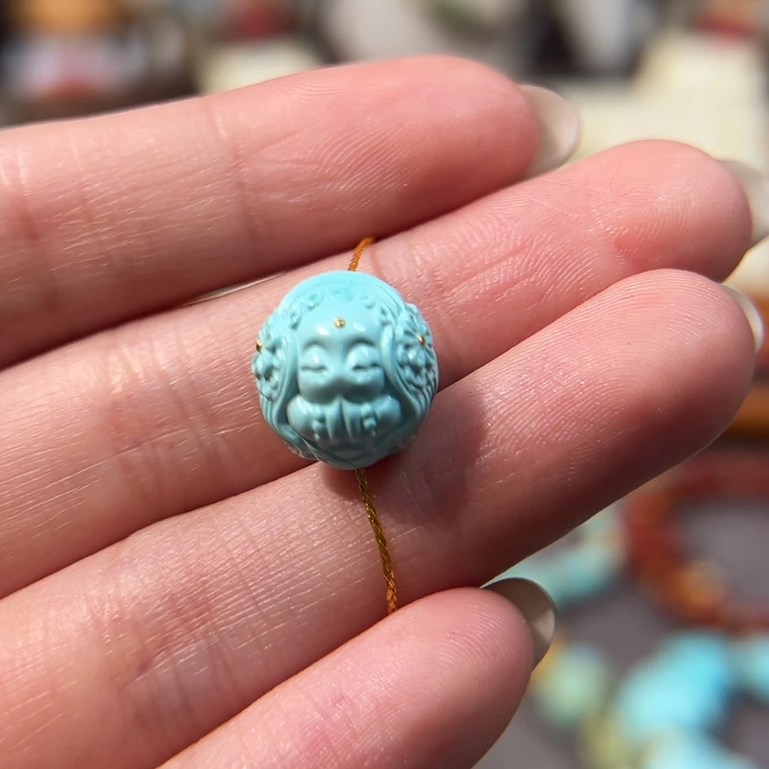 【闪购商品】未镶嵌绿松石美人鱼圆珠13.5mm