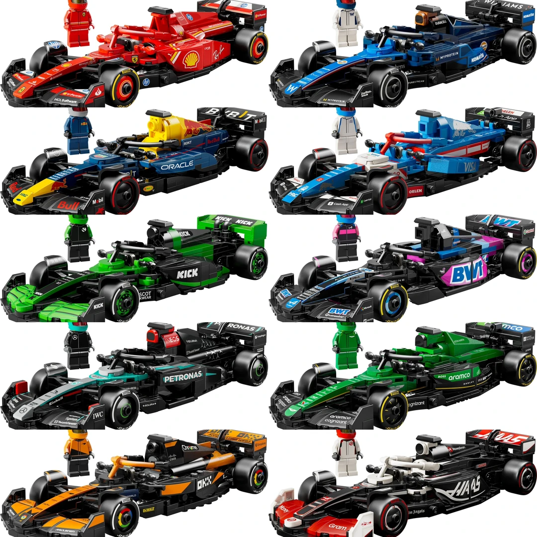 LEGO乐高speed系列新品F1赛车队十件套组合拼搭积木玩具模型