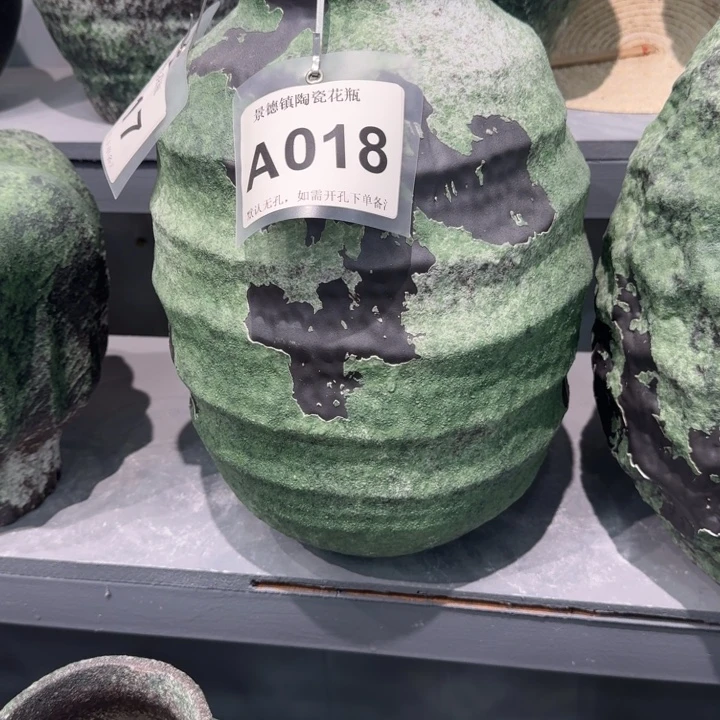 藤***店瓷片景德镇高温花器编码018高35口10默认无孔