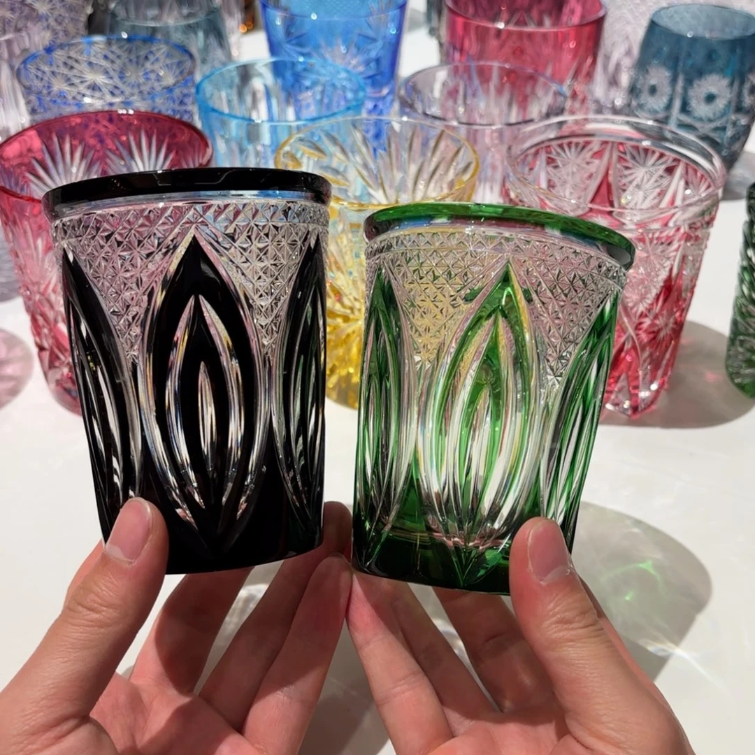 水晶玻璃平底款-江户切子vv瑕