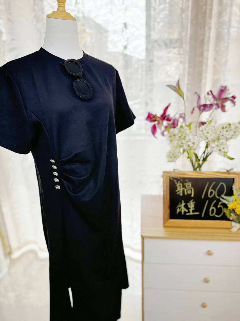 【胖静鱼】高腰夏天显瘦夏季连衣裙百搭女装超显瘦大码连衣裙