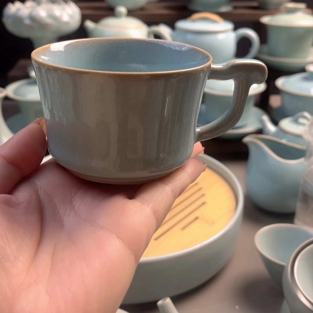瓷天青釉咖啡杯原矿